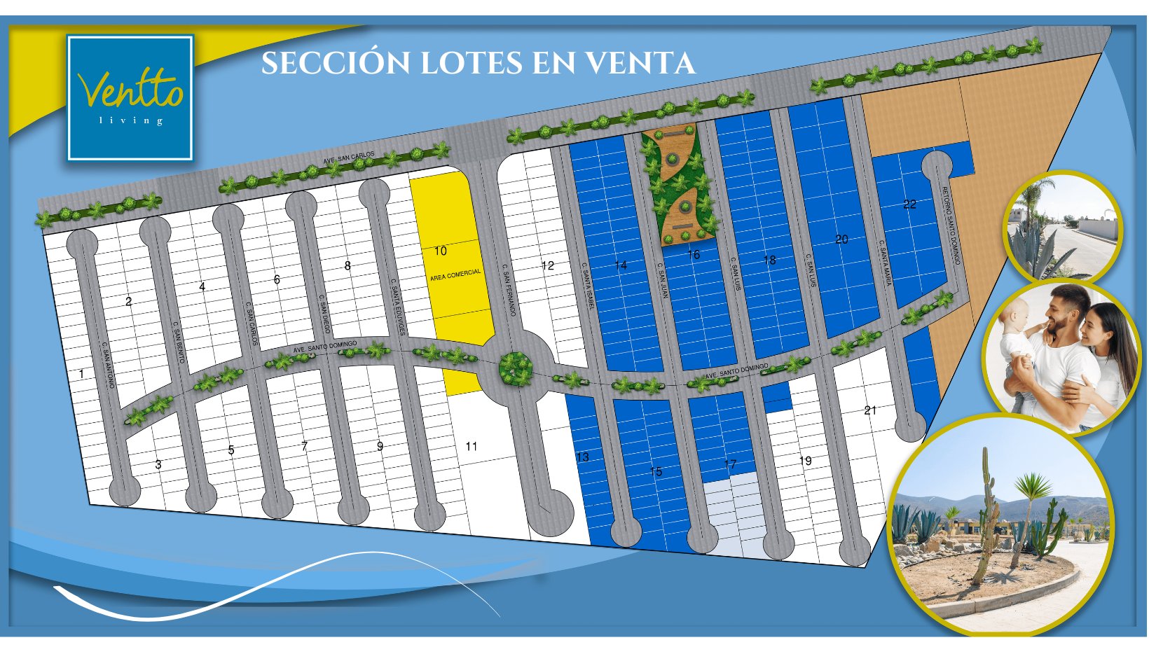 Plan maestro Ventto Living, sección lotes en venta